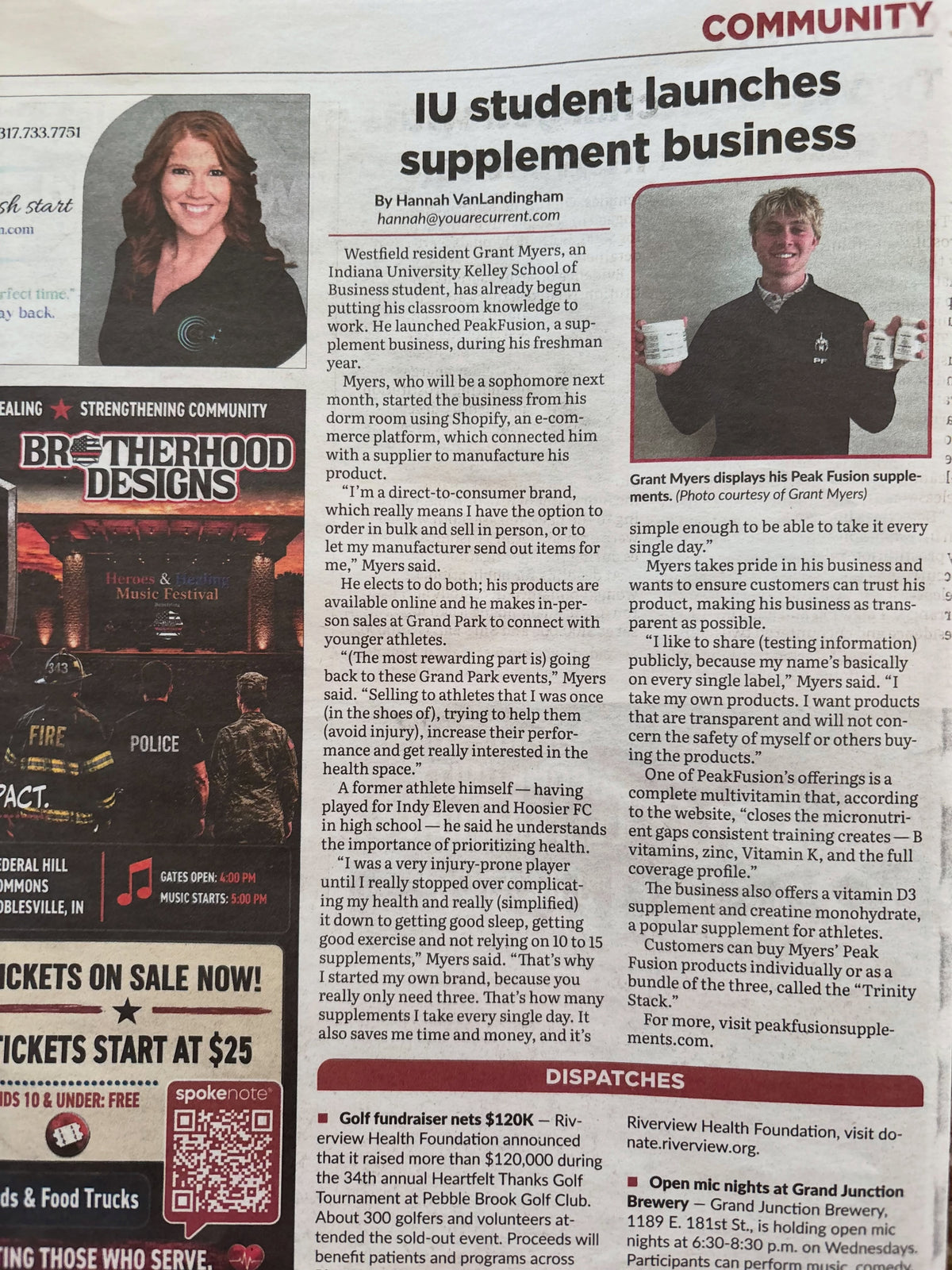 PeakFusion Featured in Current: IU Student Launches Supplement Business
