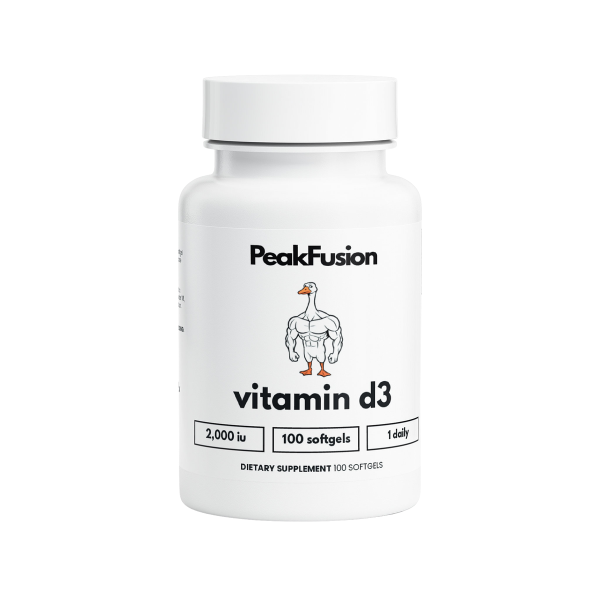 PeakFusion Vitamin D3 2,000 IU softgel bottle