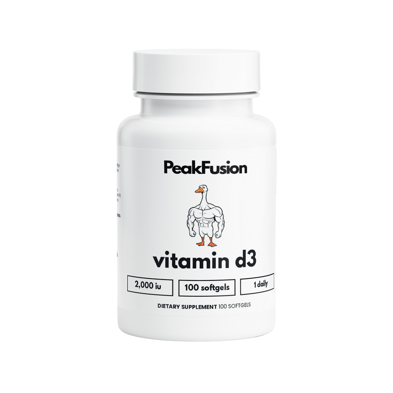 PeakFusion Vitamin D3 2,000 IU softgel bottle